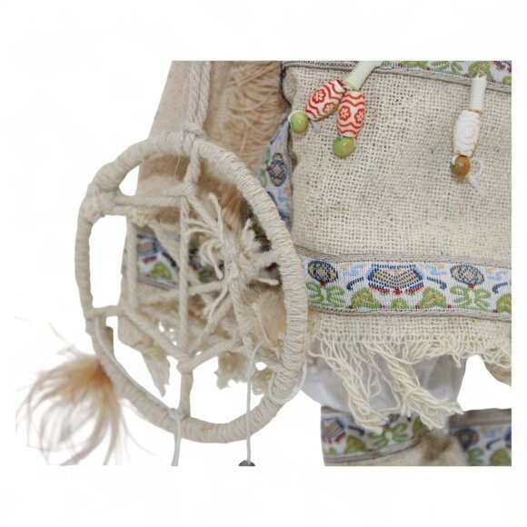 Native American-Inspired Porcelain Doll W/ Beaded Accessories Dreamcatcher & Bra - Picture 10 of 13